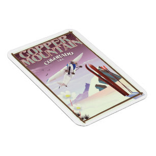 Ímã Cartaz vintage Copper Mountain colorado