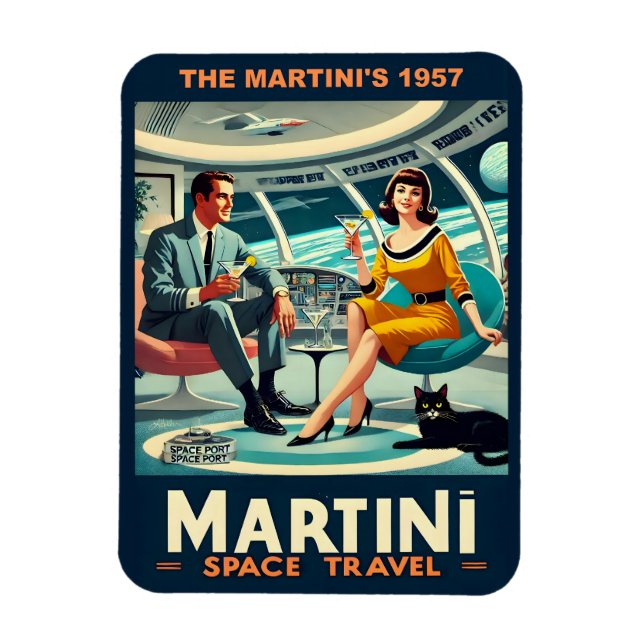Ímã Cartazes de Viagens Espaciais da Martini de 1957 (Vertical)