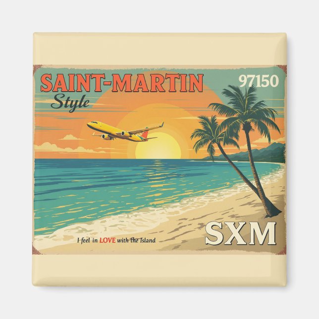 Imã Carte postale illustrée “Saint-Martin SXM 97150” d (Frente)