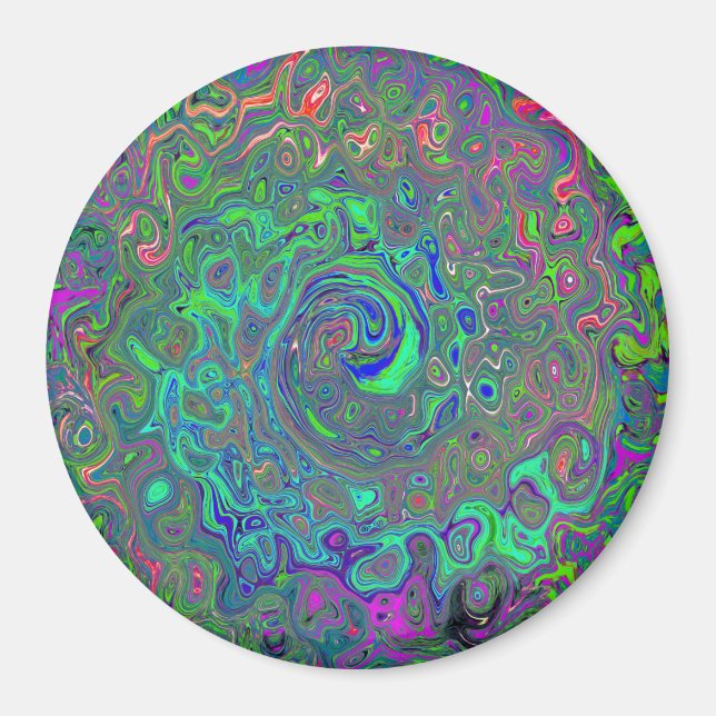 Imã Cartela Trippy Chartreuse e Azul Líquido Retro (Frente)