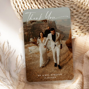 Ímã Cartões de agradecimentos de Foto de Casamento de