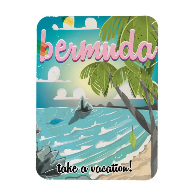 Ímã Cartografia da poster das Bermudas (Vertical)