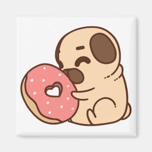 Imã Cartografia de animais de estimação Pug rosquinha 