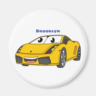 Imã Cartografia de carro esportivo amarelo e bonito