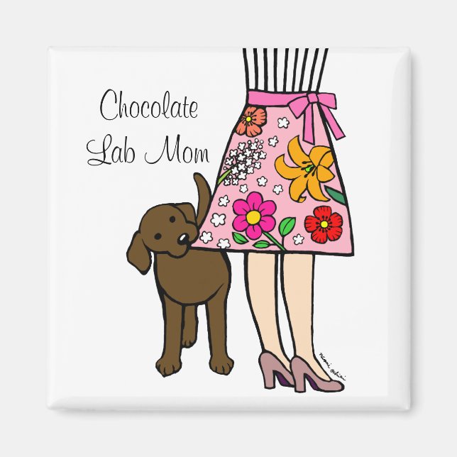 Imã Cartografia de chocolate Labrador e Mãe (Frente)