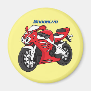 Imã Cartografia de motocicleta vermelha-branca