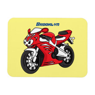 Ímã Cartografia de motocicleta vermelha-branca
