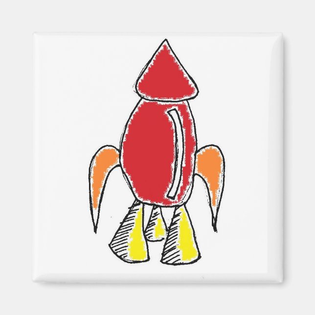 Imã Cartografia de Nave Espacial Vermelha (Frente)