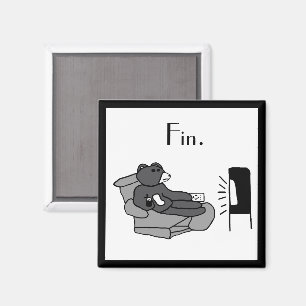 Imã Cartografia do Urso de Pai Preguiçoso com "Fin", P