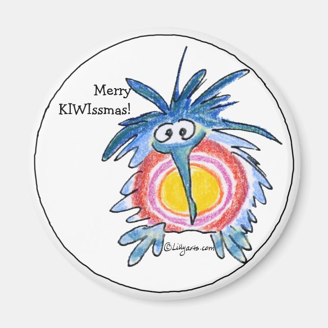 Imã Cartografia Feliz Natal Kiwi Magnet (Frente)