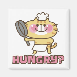 Imã Cartografia fofa de chef de gato kawaii