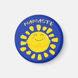 Imã Cartografia Sun de Oração em Cute Namaste