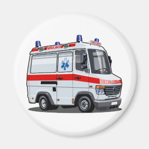 Imã Cartoon Ambulance Car