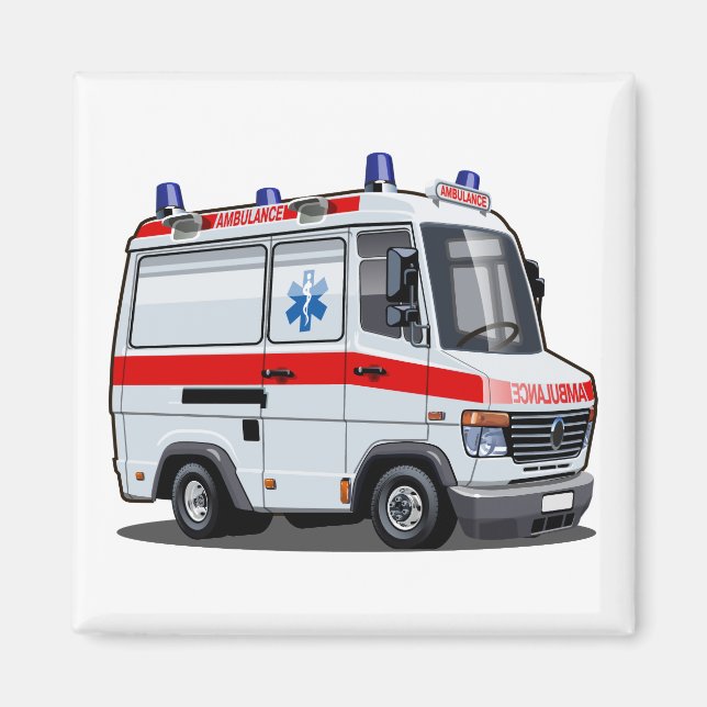 Imã Cartoon Ambulance Car (Frente)