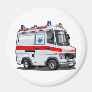 Imã Cartoon Ambulance Car