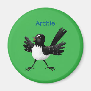 Imã Cartoon australiano Willie Wagtail personalizado
