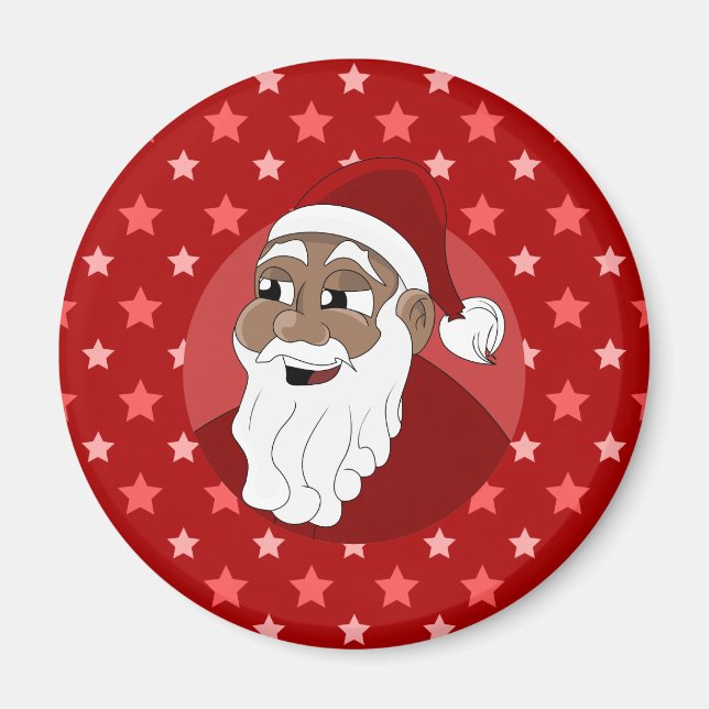 Imã Cartoon Black Santa Claus (Frente)
