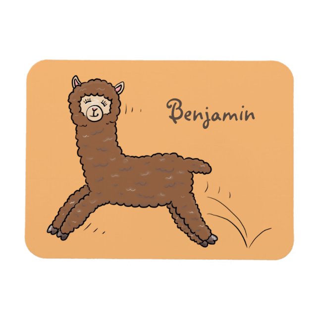 Ímã Cartoon castanho-branco e bonito (Horizontal)