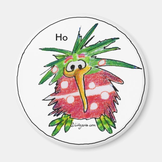 Imã Cartoon Christmas Kiwi Magnet (Frente)