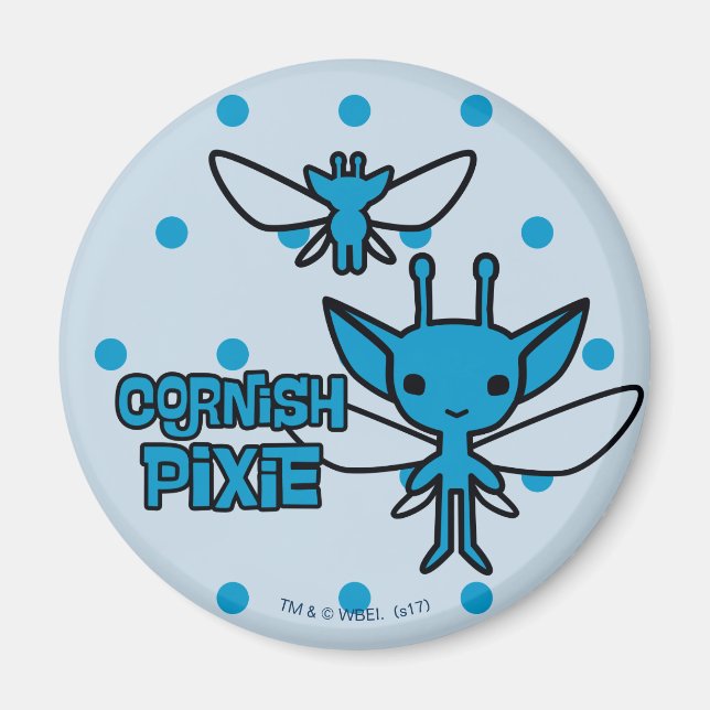 Imã Cartoon Cornish Pixie Character Art (Frente)