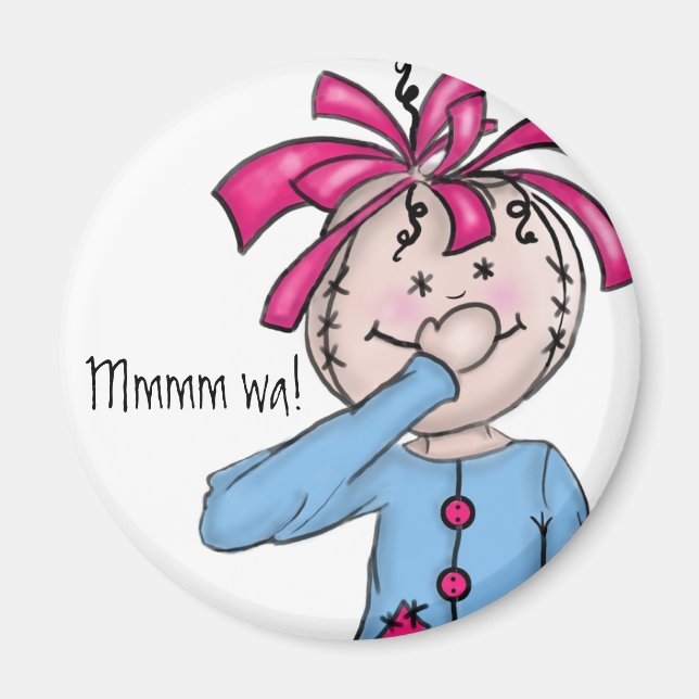 Imã Cartoon de boneca Folk Personalizada (Frente)