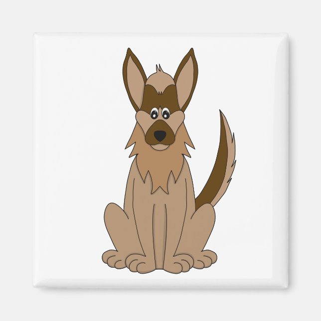 Imã Cartoon de cães German shepherd incrível (Frente)
