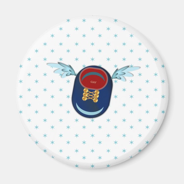 Imã Cartoon de calçado de asa branca (Frente)