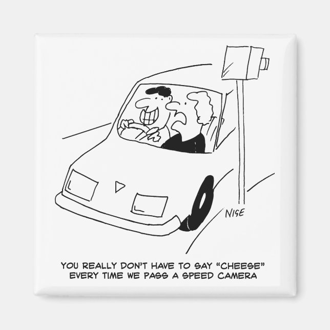 Imã Cartoon de Câmera de Velocidade Engraçado Mostra H (Frente)