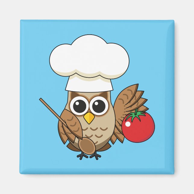 Imã Cartoon de Coruja de Cozinha Fofa (Frente)