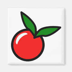 Imã Cartoon de Fruta Vermelha da Apple Cherry