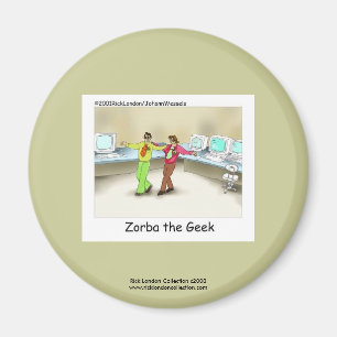 Imã Cartoon De Geek Engraçado No Botão Novelty