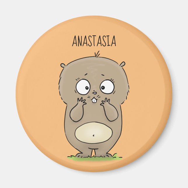 Imã Cartoon de hamster adorável (Frente)