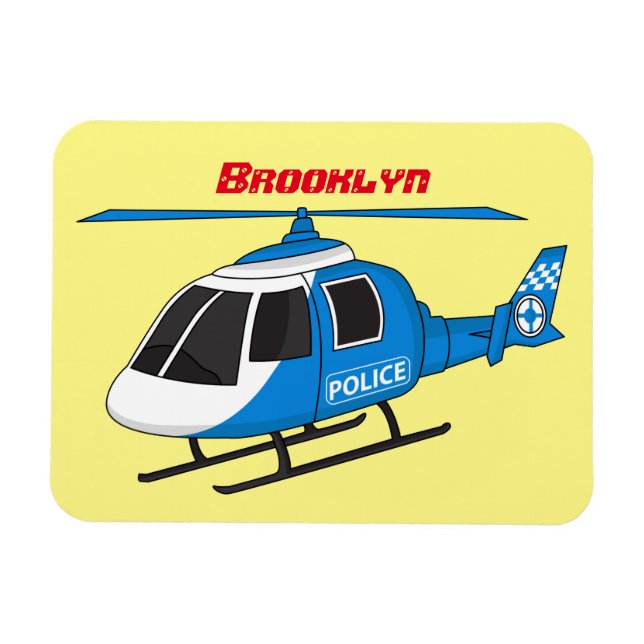 Ímã Cartoon de helicóptero do Departamento de Polícia (Horizontal)