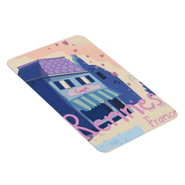 Ímã Cartoon de Rennes France (Lado Direito)