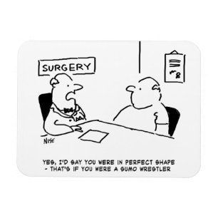 Ímã Cartoon de Sumo sobre Obesidade Médica e de Doent