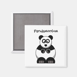 Imã Cartoon Engraçado Pandamónio Panda, Um Belo Estres