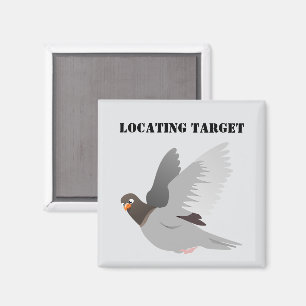 Imã Cartoon Engraçado Pigeon, Humor de Aves "Localizan