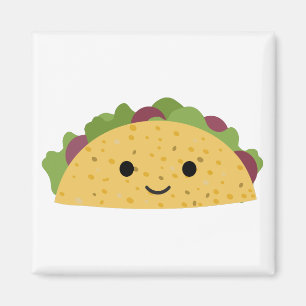 Imã Cartoon Fantástico Kawaii Sorrindo Taco