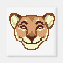 Cartoon feliz Lioness emoticon Magnet