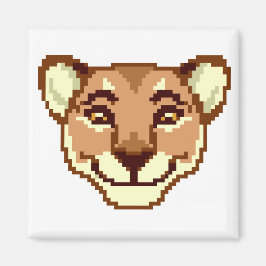 Imã Cartoon feliz Lioness emoticon Magnet