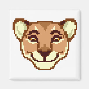 Imã Cartoon feliz Lioness emoticon Magnet