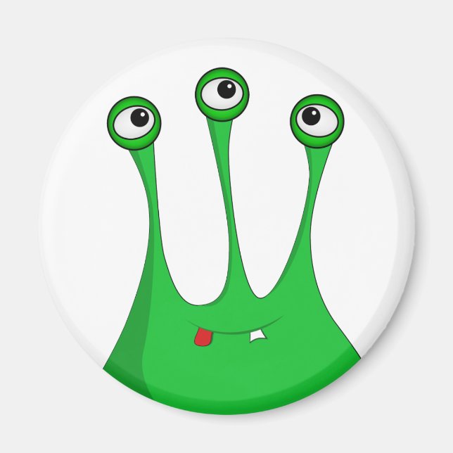 Imã Cartoon Green alien (Frente)