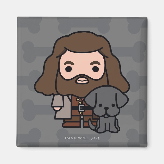 Imã Cartoon Hagrid e Fang Character Art (Frente)