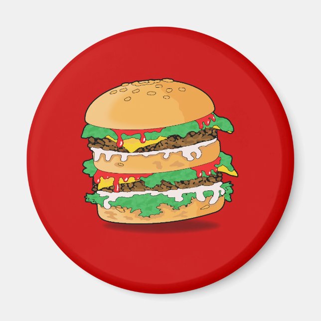Imã Cartoon Hamburger Magnet (Frente)