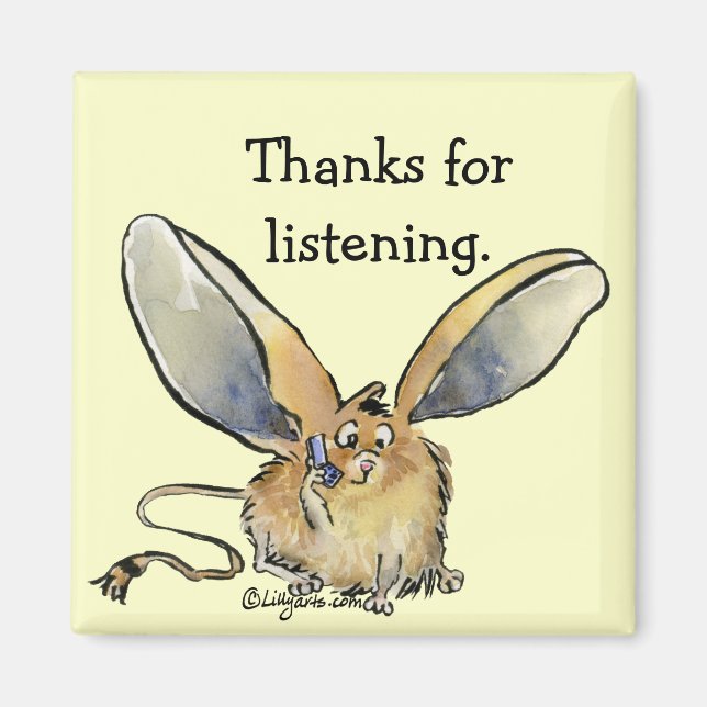 Imã Cartoon Jerboa, obrigado, tenente. (Frente)
