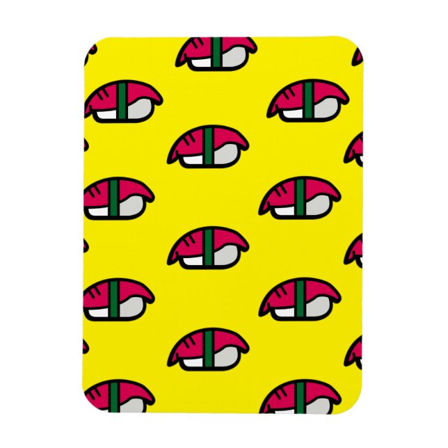 Ímã Cartoon Kawaii Sushi, Arroz de Peixe e Magneta de  (Vertical)