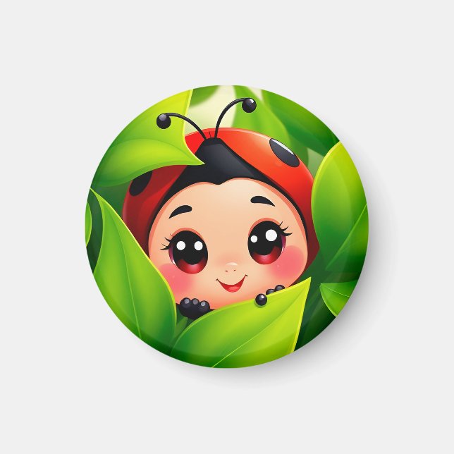 Imã Cartoon Ladybug Adorável (Frente)