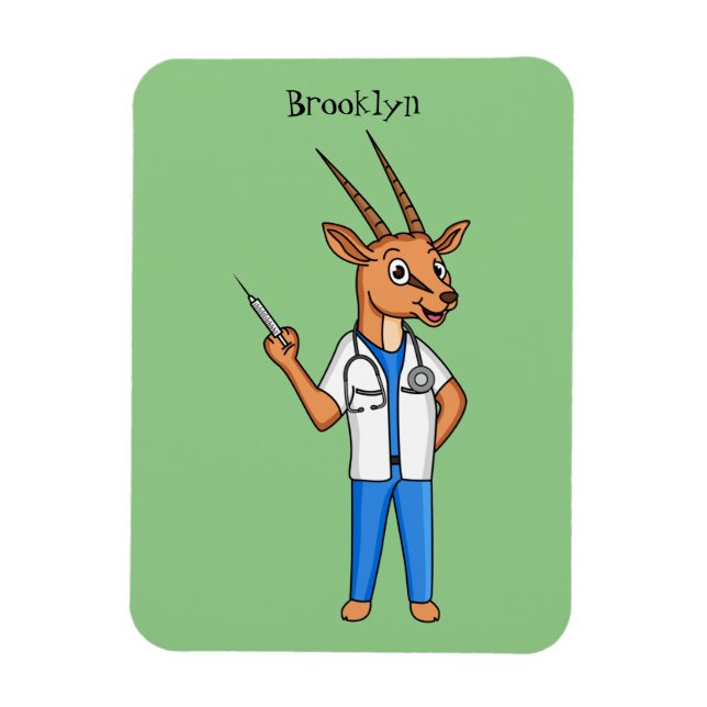 Ímã Cartoon médico de antílope Gemsbok (Vertical)