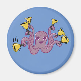 Imã Cartoon Octopus Ringing Handbels