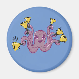 Imã Cartoon Octopus Ringing Handbels